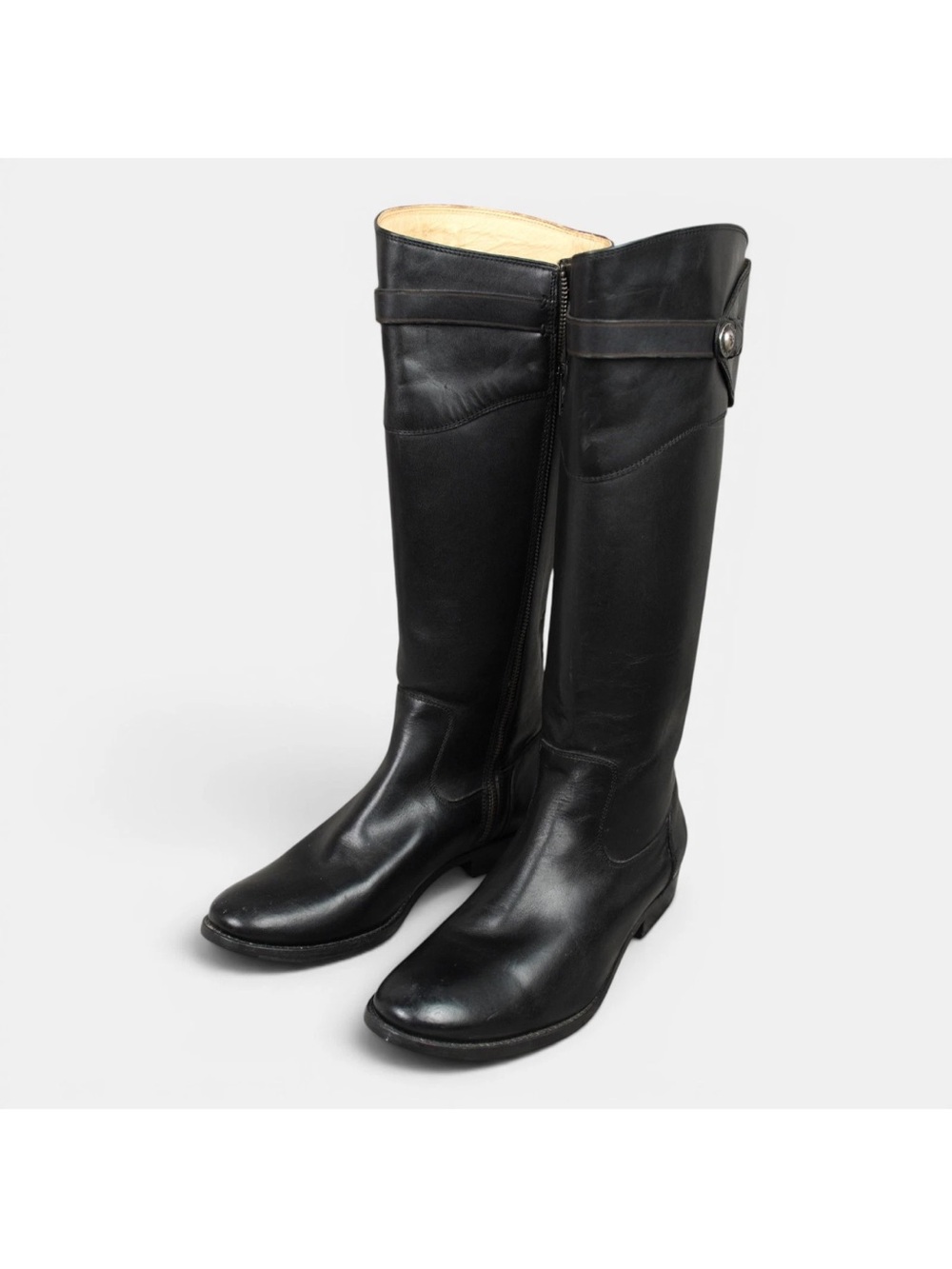 Frye Molly Button Knee High Boots Riding Tall Equestrian Zipper Booties 9.5B BLK